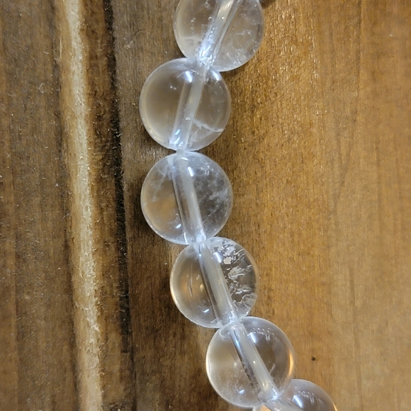 Crystal Quartz Gemstone Bracelet Beaded Boho Size Womens - Picture 2 of 4